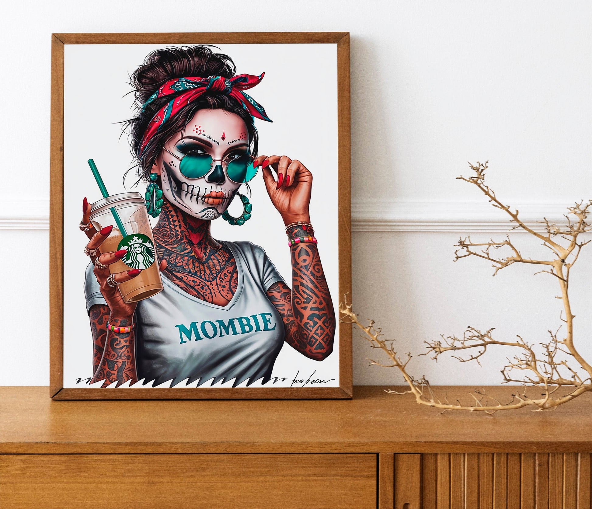 Mombie Girl Design, Funny Sarcastic Adult wall art Snarky Attitude Quotes mom wall art, Snarky Sayings.