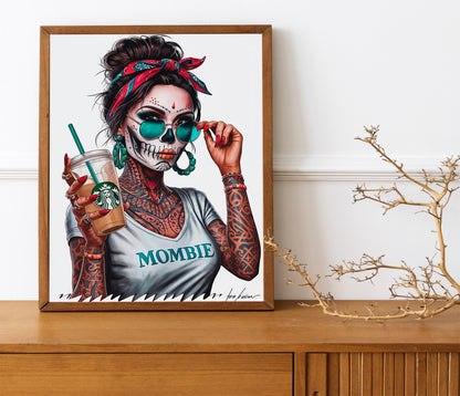 Mombie Girl Design, Funny Sarcastic Adult wall art Snarky Attitude Quotes mom wall art, Snarky Sayings.
