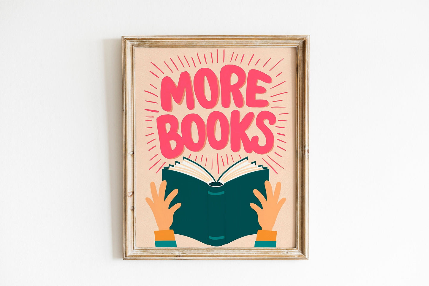 Book Wall Art Print, HandDrawn Reading Illustration, Fun Doodle Poster for Literature Lovers, Perfect Gift for Readers, Cute Wall Decor.