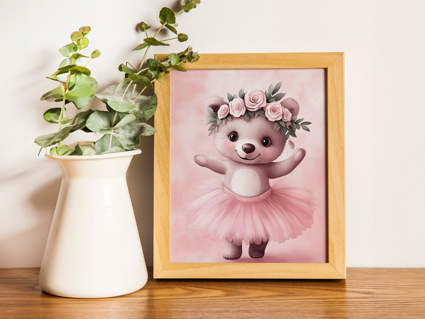 Ballerina Animal Nursery Print set of three, Adorable Baby Room Decor with Elephant, Bunny, and Bear Ballet Art, Perfect Wall Decor for