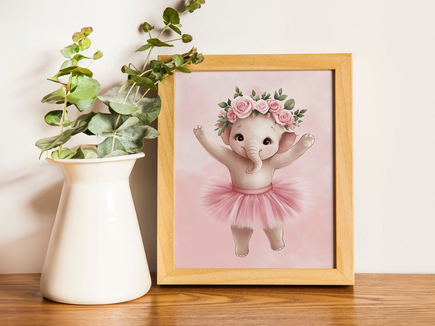 Ballerina Animal Nursery Print set of three, Adorable Baby Room Decor with Elephant, Bunny, and Bear Ballet Art, Perfect Wall Decor for