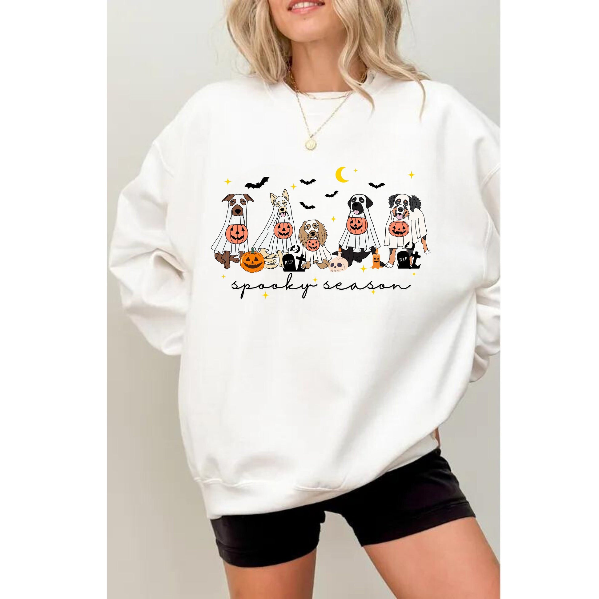 Halloween Ghost Dog T shirt - Retro Spooky Season Tee - Ghost Dog Shirt - Trendy Halloween Shirt
