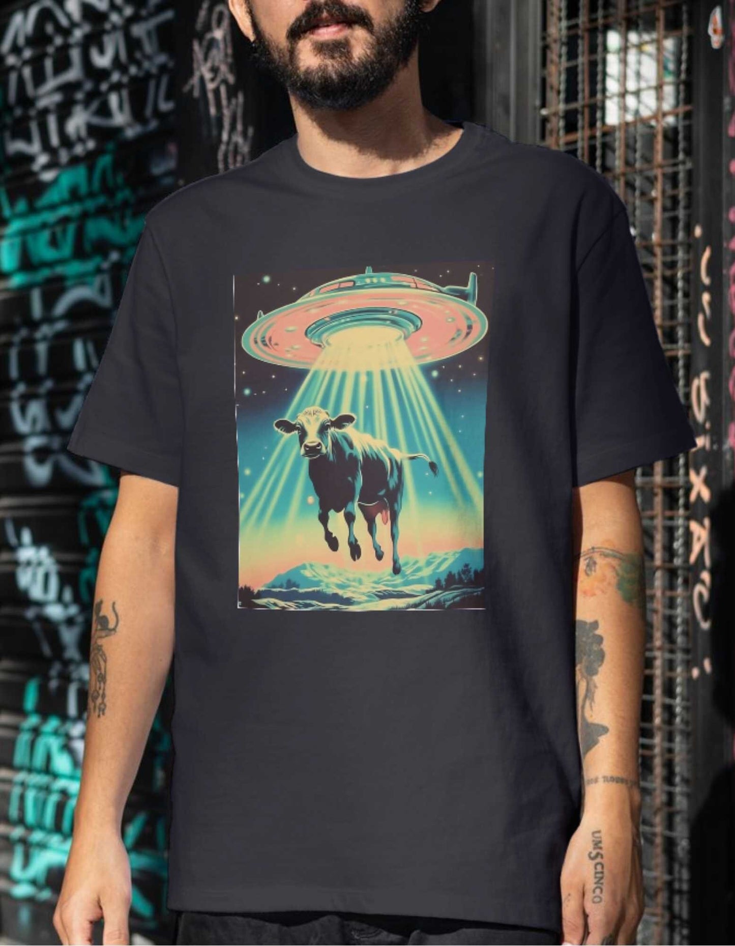 Cow Suspended By UFO Beam Shirt