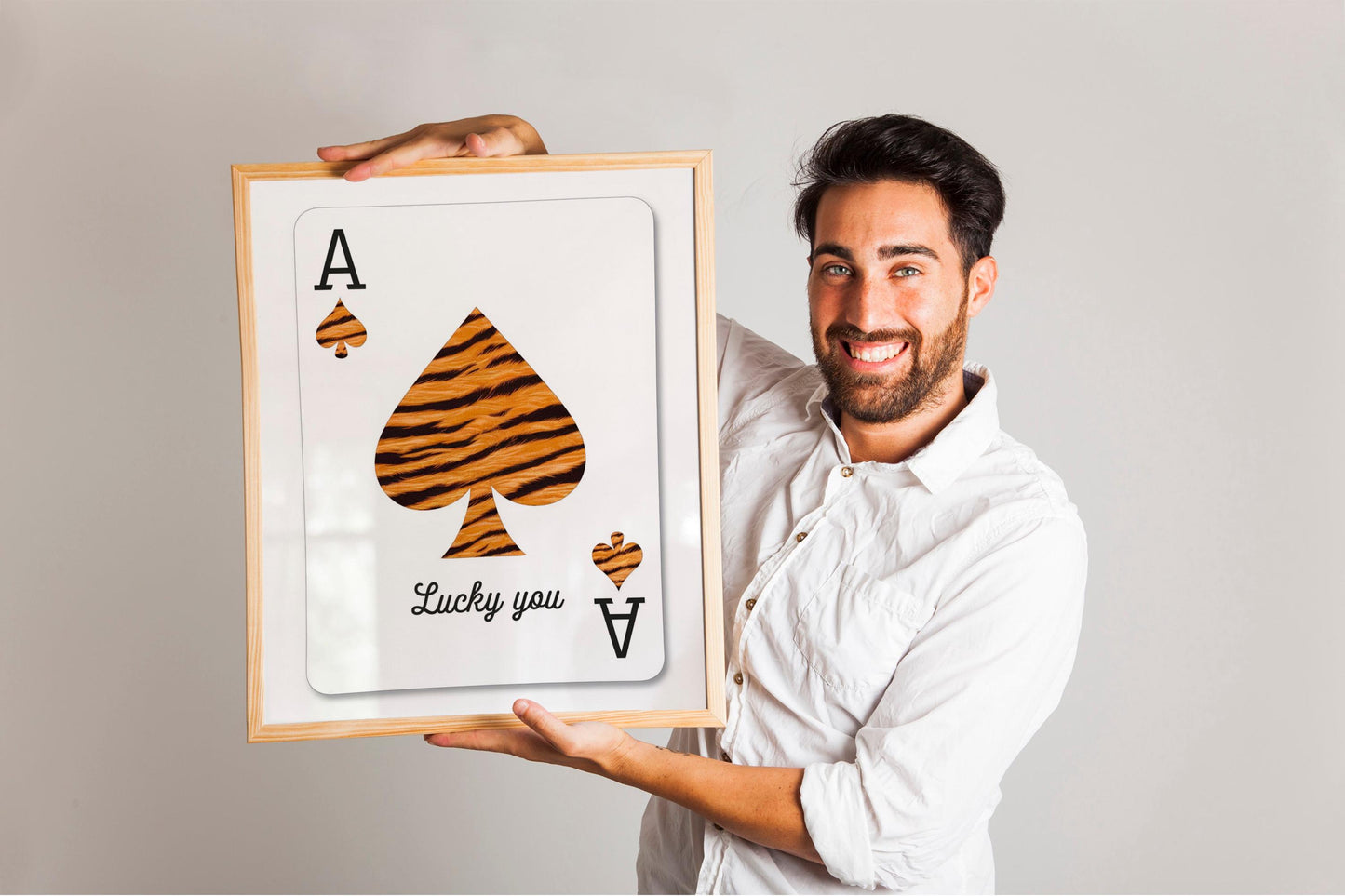 Ace Of Spades Print, Retro Playing Card Wall Art, Inspiring Quote Poster, Beige Ace Card Wall Decor, Trendy Aesthetic Preppy Room Decor