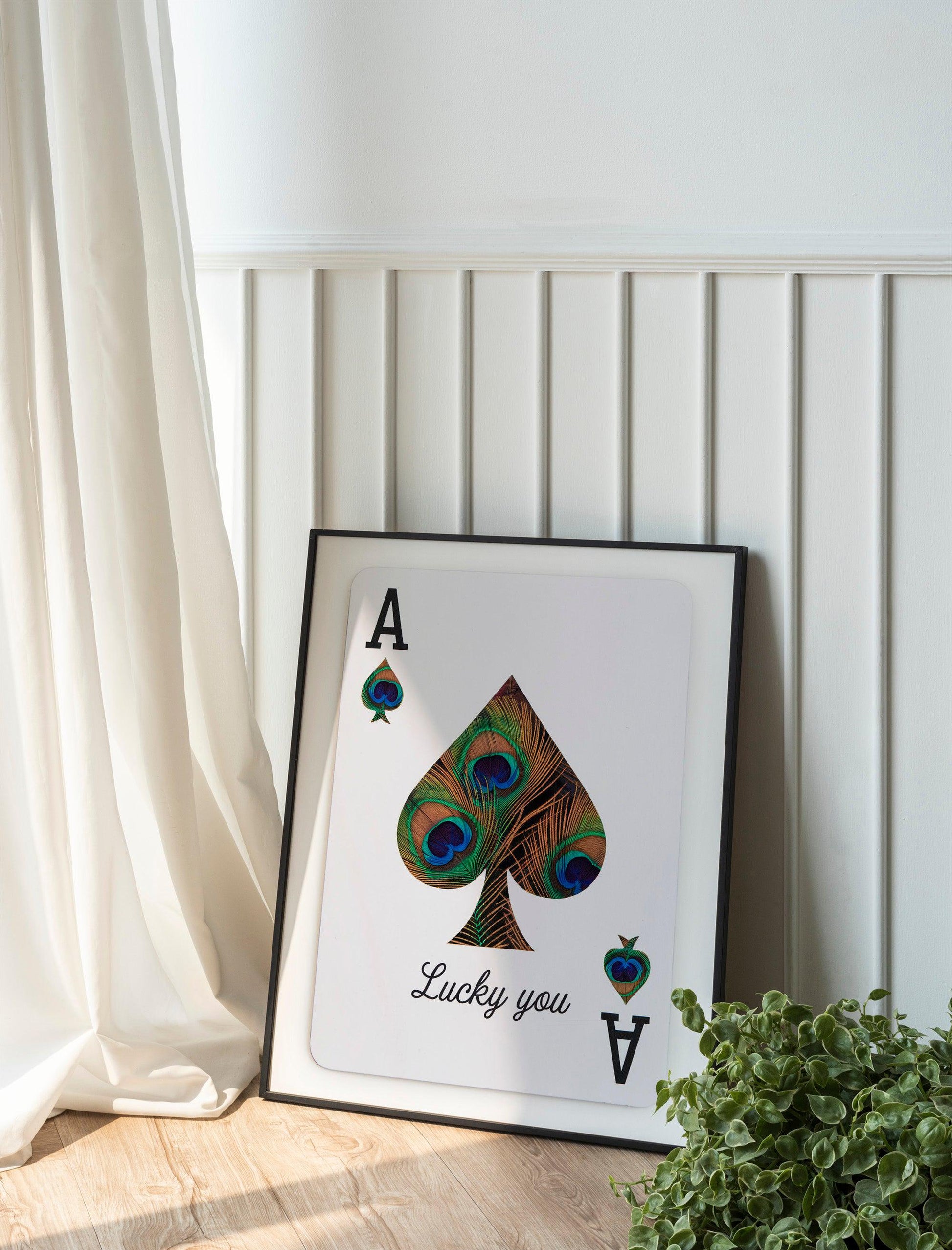 Ace Of Spades Print, Retro Playing Card Wall Art, Inspiring Quote Poster, Beige Ace Card Wall Decor, Trendy Aesthetic Preppy Room Decor