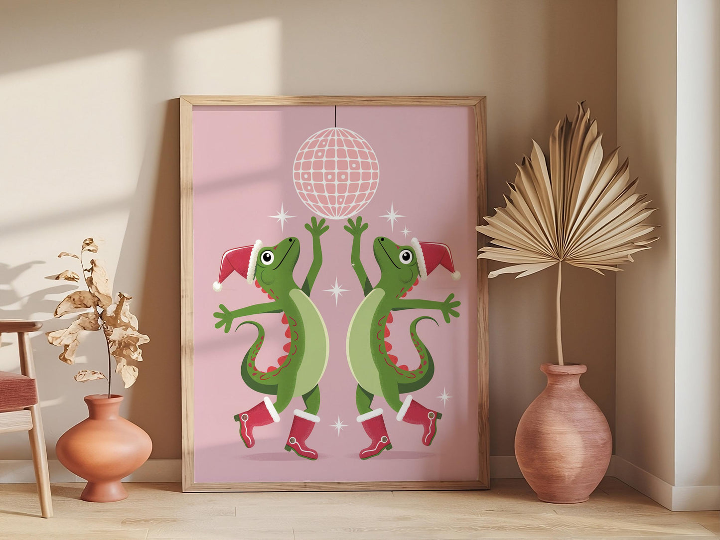 Howdy Partner Frog Art Print, Dancing Frog Aesthetic Wall Art, Pink and Western Style Gallery Decor, Perfect Cowgirl Themed Home Art Print