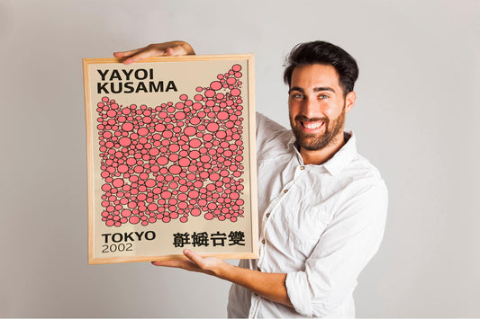Yayoi Kusama Print, Home Wall Decor as Abstract Yayoi Kusama Poster. Japanese Wall Art, Yayoi Kusama Inspired Japanese Gallery Wall Art