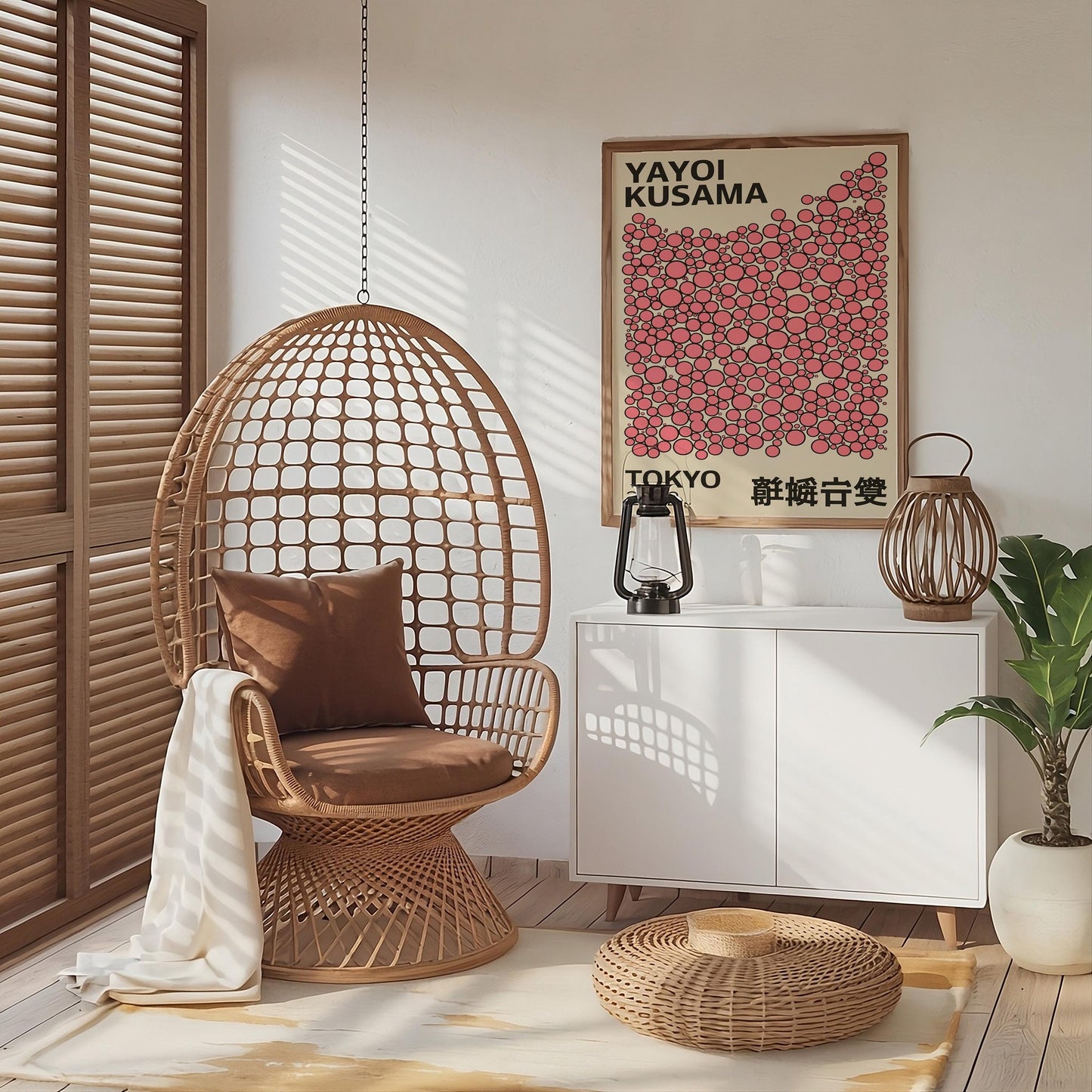 Yayoi Kusama Print, Home Wall Decor as Abstract Yayoi Kusama Poster. Japanese Wall Art, Yayoi Kusama Inspired Japanese Gallery Wall Art