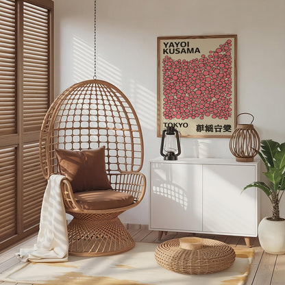 Yayoi Kusama Print, Home Wall Decor as Abstract Yayoi Kusama Poster. Japanese Wall Art, Yayoi Kusama Inspired Japanese Gallery Wall Art