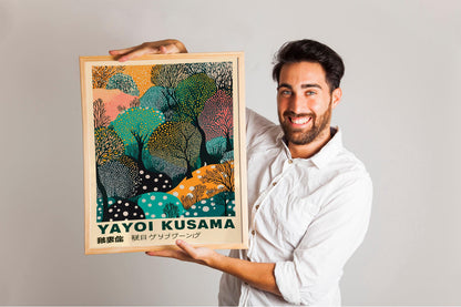 Yayoi Kusama Inspired Abstract Poster, Japanese Wall Art Print, Perfect for Gallery Walls and Modern Home Deco, Contemporary Yayoi Style