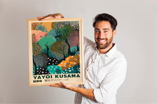Yayoi Kusama Inspired Abstract Poster, Japanese Wall Art Print, Perfect for Gallery Walls and Modern Home Deco, Contemporary Yayoi Style