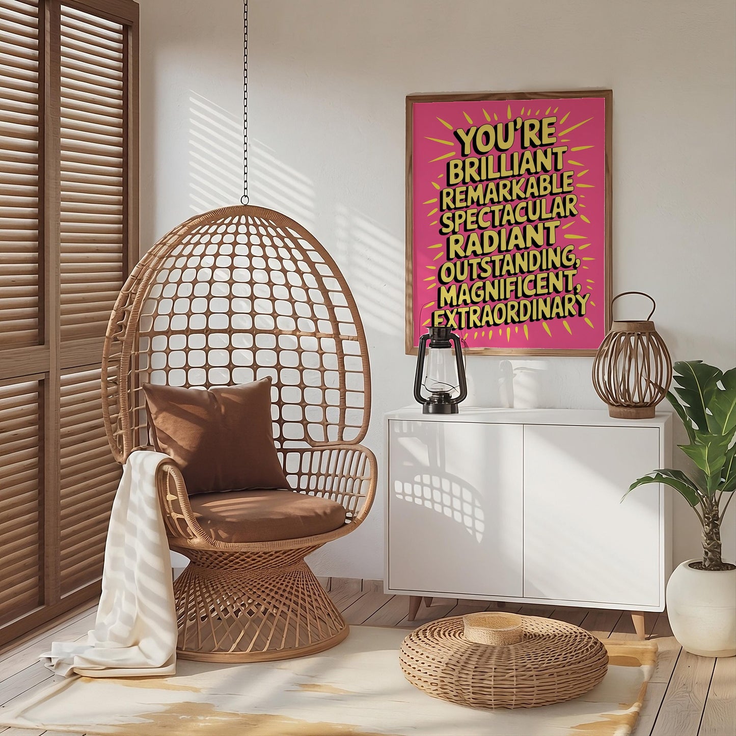 You Are Amazing Pink and Orange Poster, Funky 70s Retro Wall Art, Printable Digital Artwork, Girly Trendy Decor for Dorm Rooms, Instant