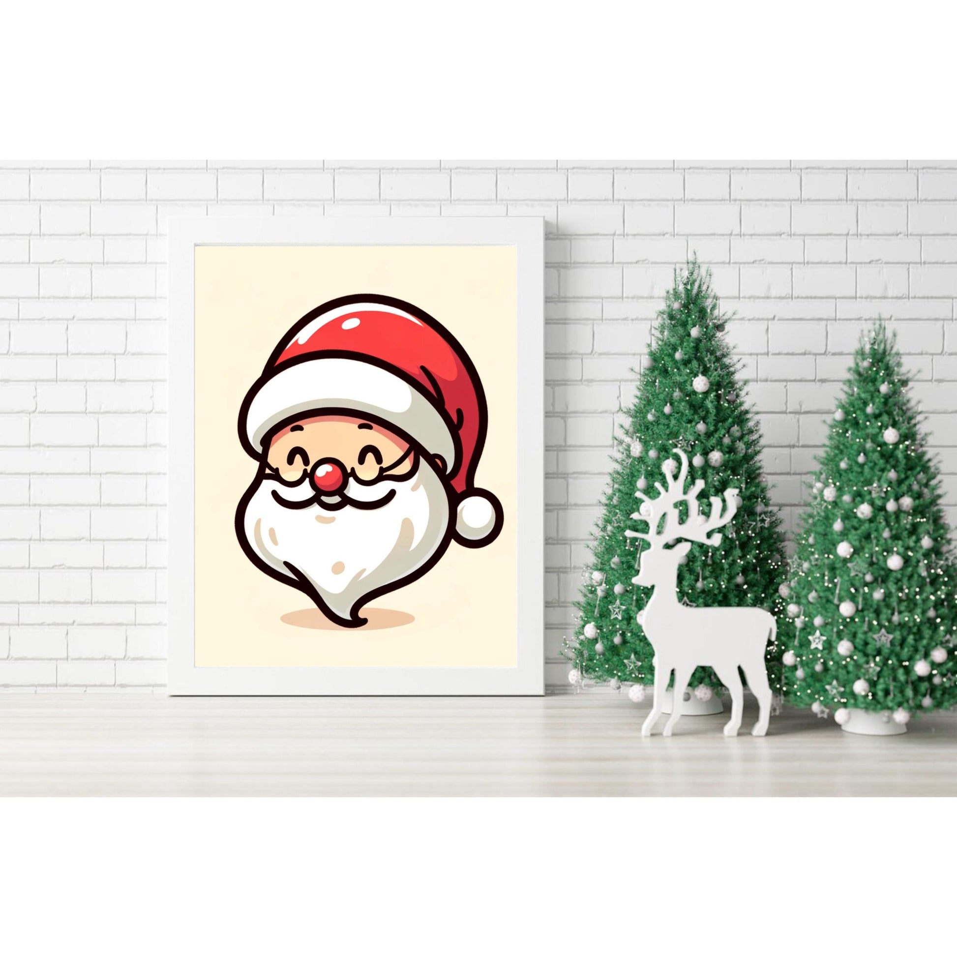 Jolly Santa Smiling Canvas Art, Unique Wall Decor, Wall Art, Room Decor.