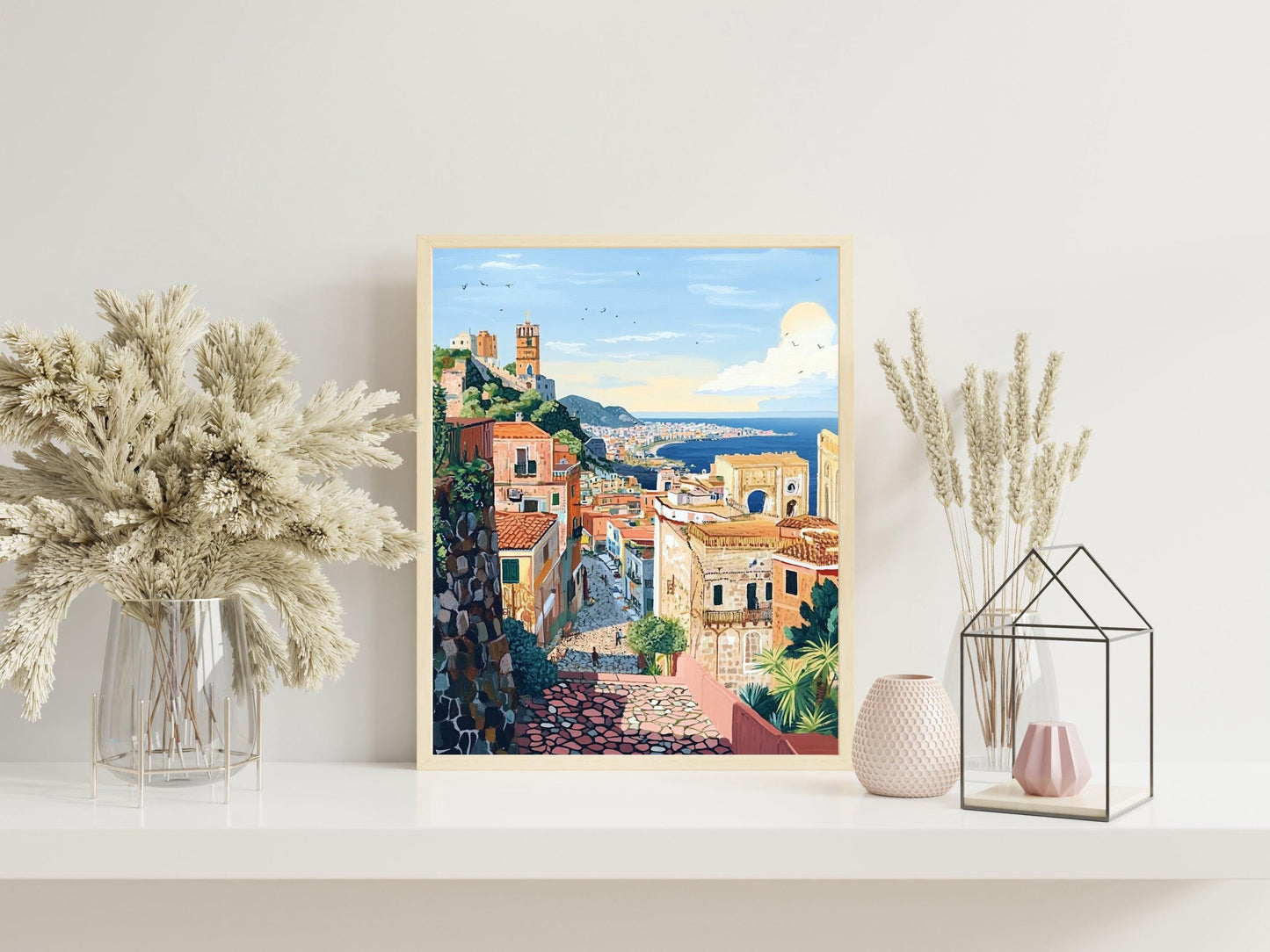 Naples, Italy Travel Print, Park Guell Poster, Housewarming Gift, Europe Art Print, Stylish Italy Wall Art, Naples Travel Print for Home