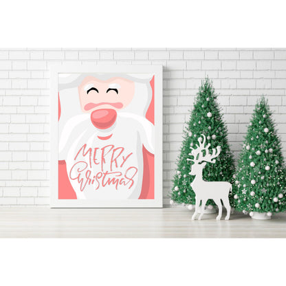 Jolly Santa Merry Christmas Canvas Art, Unique Wall Decor, Wall Art, Room Decor.