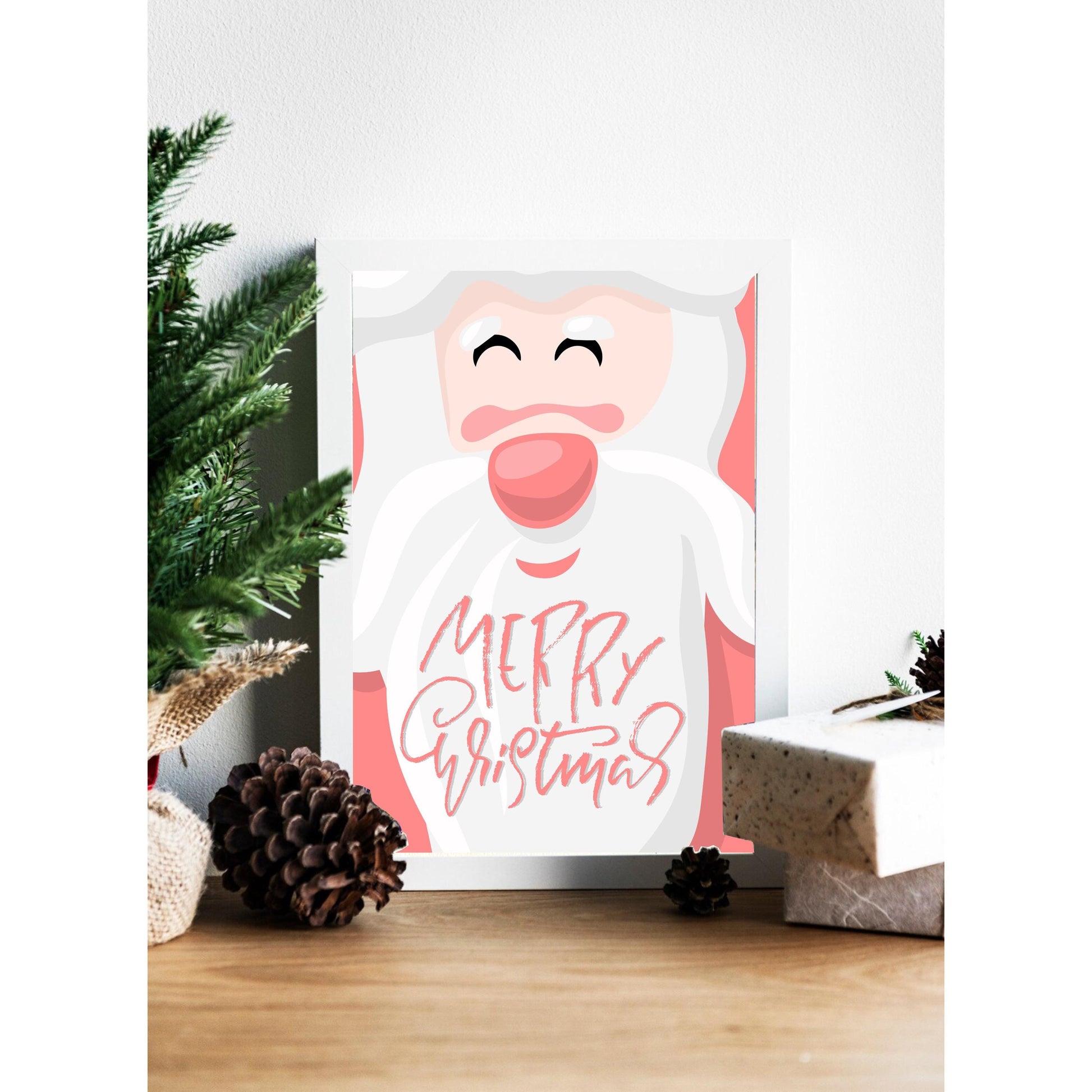 Jolly Santa Merry Christmas Canvas Art, Unique Wall Decor, Wall Art, Room Decor.