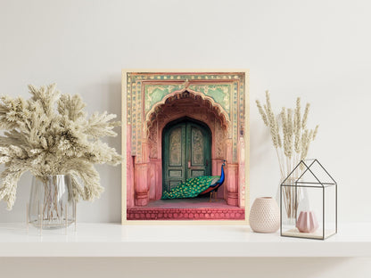 Indian Palace Door Set of 3 Prints, Royal Indian Wall Art, Vintage Palace Poster, Indian Travel Wall Art, Peacock Art, Exotic Vintage Home