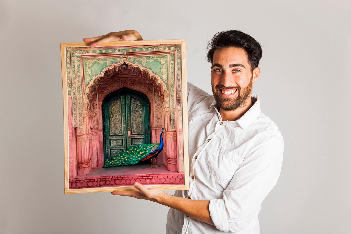 Indian Palace Door Set of 3 Prints, Royal Indian Wall Art, Vintage Palace Poster, Indian Travel Wall Art, Peacock Art, Exotic Vintage Home