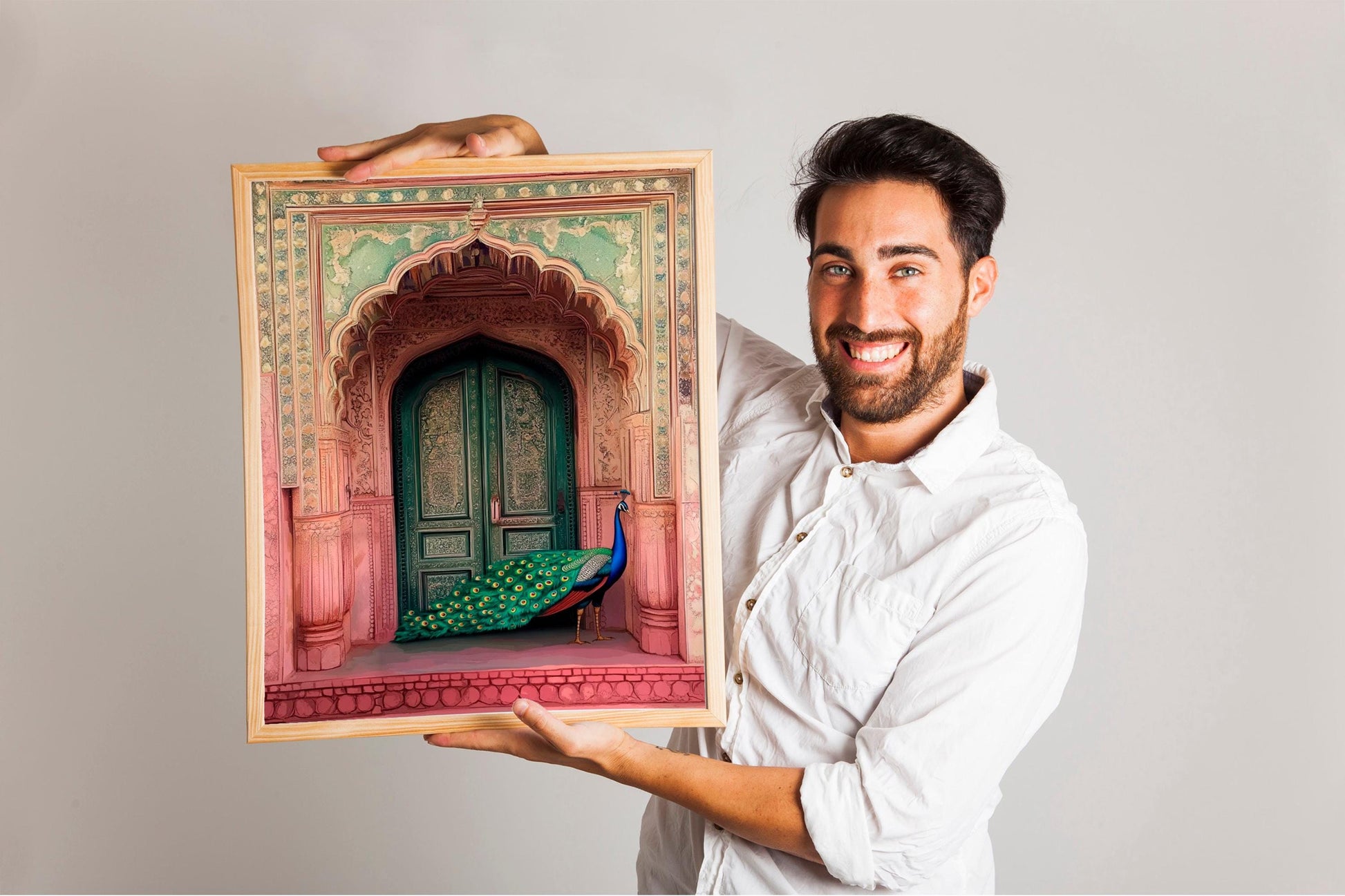 Indian Palace Door Set of 3 Prints, Royal Indian Wall Art, Vintage Palace Poster, Indian Travel Wall Art, Peacock Art, Exotic Vintage Home