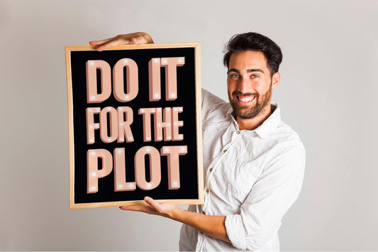 Do It for the Plot Print, Trendy Sage Green and Pink Aesthetic Wall Art, Preppy Decor for Bar Carts, Retro Style for Apartments and Homes