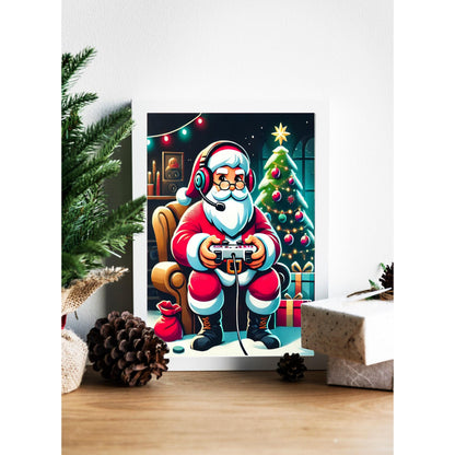 Gamer Santa Holiday Canvas Art, Unique Wall Decor, Wall Art, Room Decor.