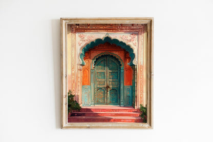 Indian Palace Door Set of 3 Prints, Royal Indian Wall Art, Vintage Palace Poster, Indian Travel Wall Art, Peacock Art, Exotic Vintage Home