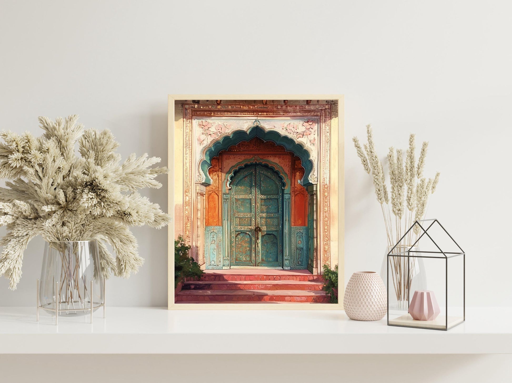 Indian Palace Door Set of 3 Prints, Royal Indian Wall Art, Vintage Palace Poster, Indian Travel Wall Art, Peacock Art, Exotic Vintage Home