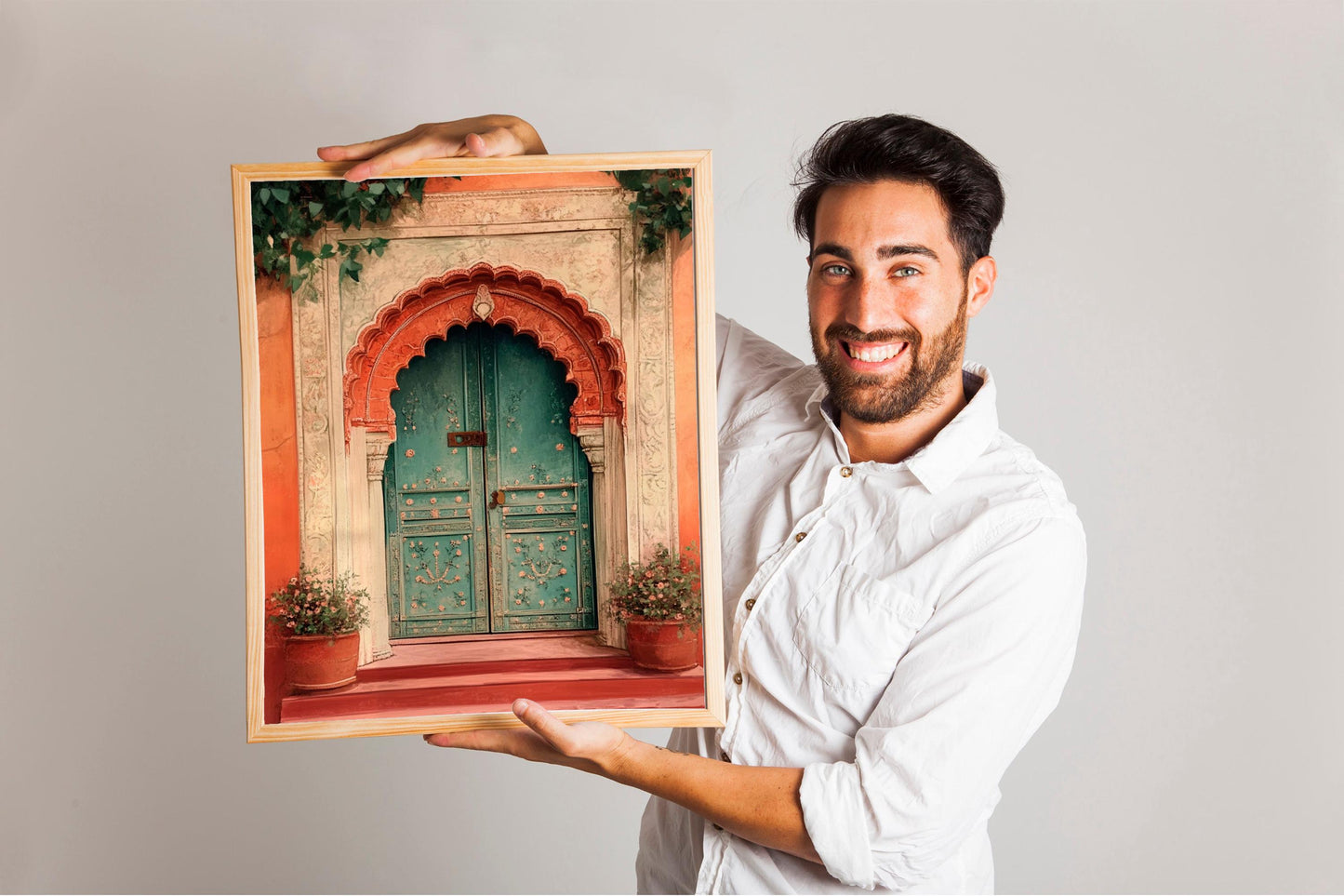 Indian Palace Door Set of 3 Prints, Royal Indian Wall Art, Vintage Palace Poster, Indian Travel Wall Art, Peacock Art, Exotic Vintage Home