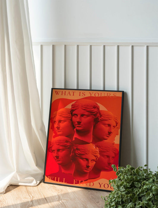 Affirmation Psychedelic Poster with 70s Hippie Vibes, Retro Trendy Red and EyeCatching Wall Art for Unique Home Decor