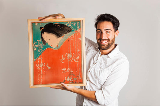 Vintage Seikō Ueno Art Print, Red Japanese Art Poster, Oriental Exhibition Print, Famous Artist Wall Decor, Perfect for Asian Gallery Homes