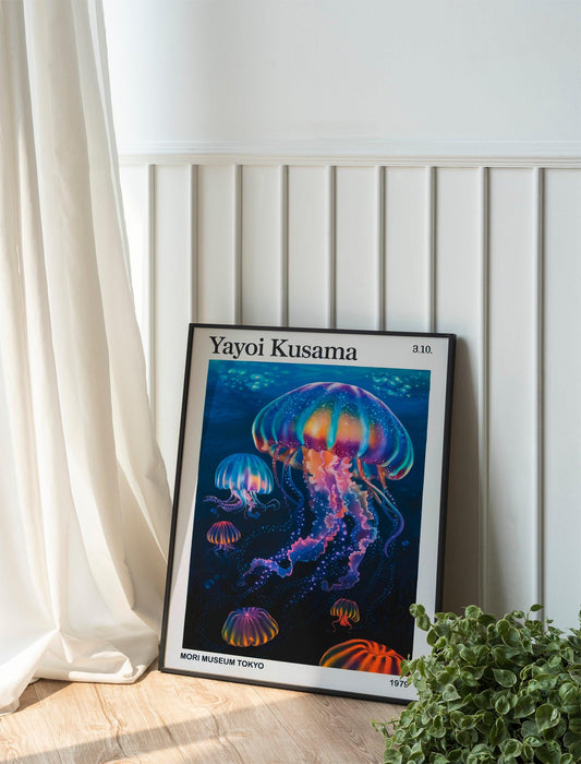 Yayoi Kusama Colorful Art Poster, Abstract Japanese Jellyfish Print, Perfect for Office, Bedroom, and Living Room Wall Decor, Trendy Art