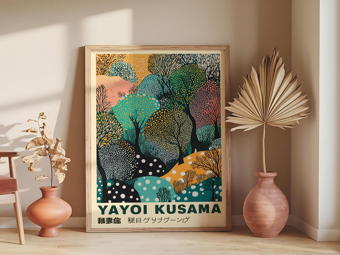 Yayoi Kusama Inspired Abstract Poster, Japanese Wall Art Print, Perfect for Gallery Walls and Modern Home Deco, Contemporary Yayoi Style