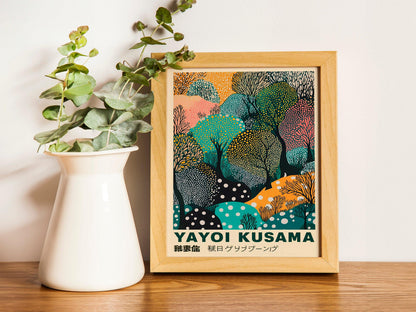 Yayoi Kusama Inspired Abstract Poster, Japanese Wall Art Print, Perfect for Gallery Walls and Modern Home Deco, Contemporary Yayoi Style