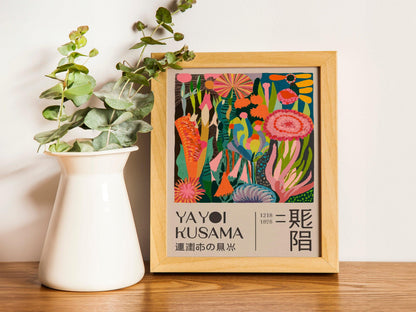 Yayoi Kusama Inspired Abstract Poster, Japanese Wall Art Print, Perfect for Gallery Walls and Modern Home Deco, Contemporary Yayoi Style