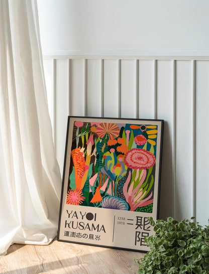 Yayoi Kusama Inspired Abstract Poster, Japanese Wall Art Print, Perfect for Gallery Walls and Modern Home Deco, Contemporary Yayoi Style
