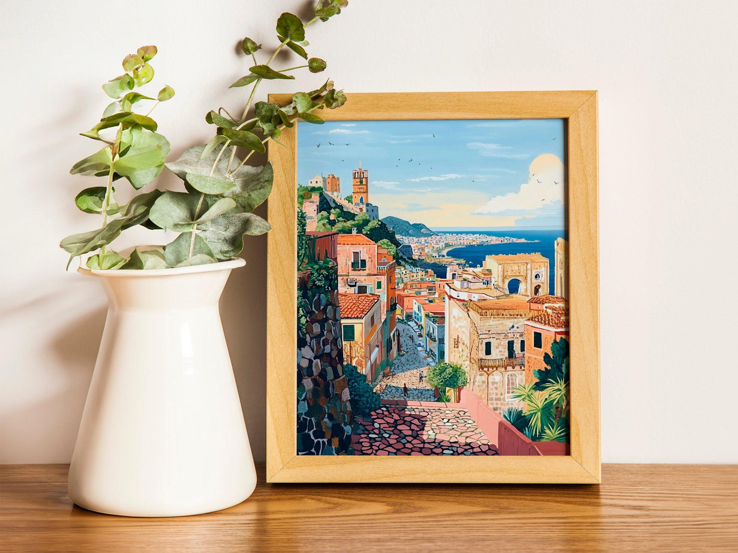 Naples, Italy Travel Print, Park Guell Poster, Housewarming Gift, Europe Art Print, Stylish Italy Wall Art, Naples Travel Print for Home