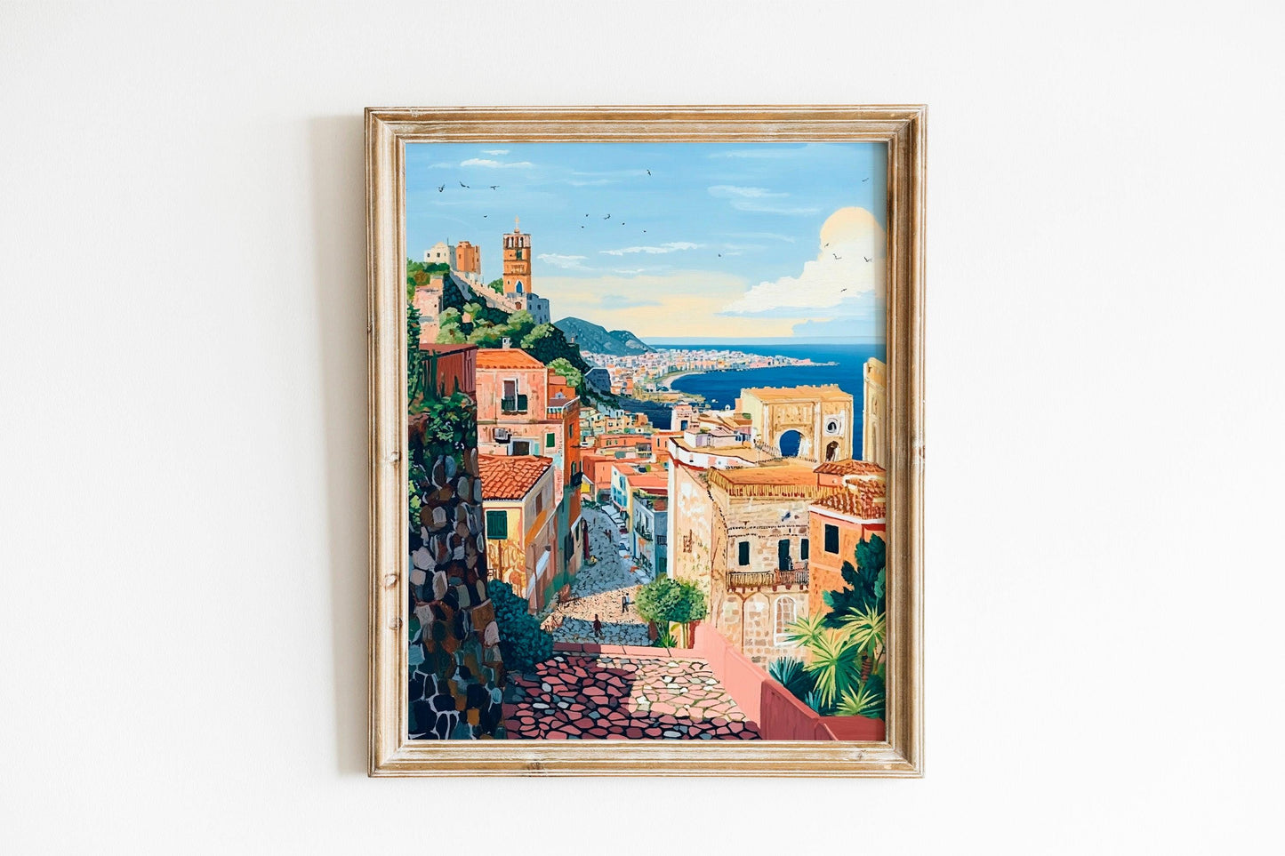 Naples, Italy Travel Print, Park Guell Poster, Housewarming Gift, Europe Art Print, Stylish Italy Wall Art, Naples Travel Print for Home