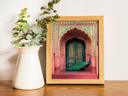 Indian Palace Door Set of 3 Prints, Royal Indian Wall Art, Vintage Palace Poster, Indian Travel Wall Art, Peacock Art, Exotic Vintage Home