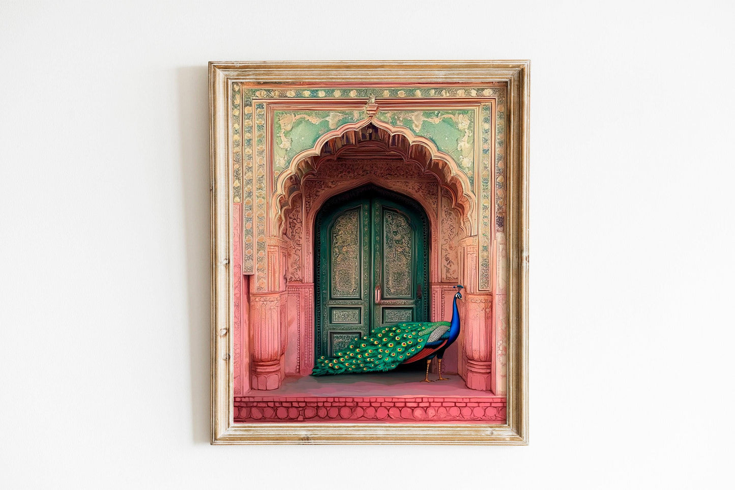 Indian Palace Door Set of 3 Prints, Royal Indian Wall Art, Vintage Palace Poster, Indian Travel Wall Art, Peacock Art, Exotic Vintage Home