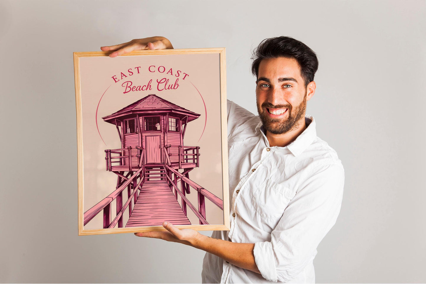 East Coast Beach Club Print, Trendy Blue Wall Art, Coastal Granddaughte r Decor, Beach House Printable Wall Art, Perfect for Seaside Homes