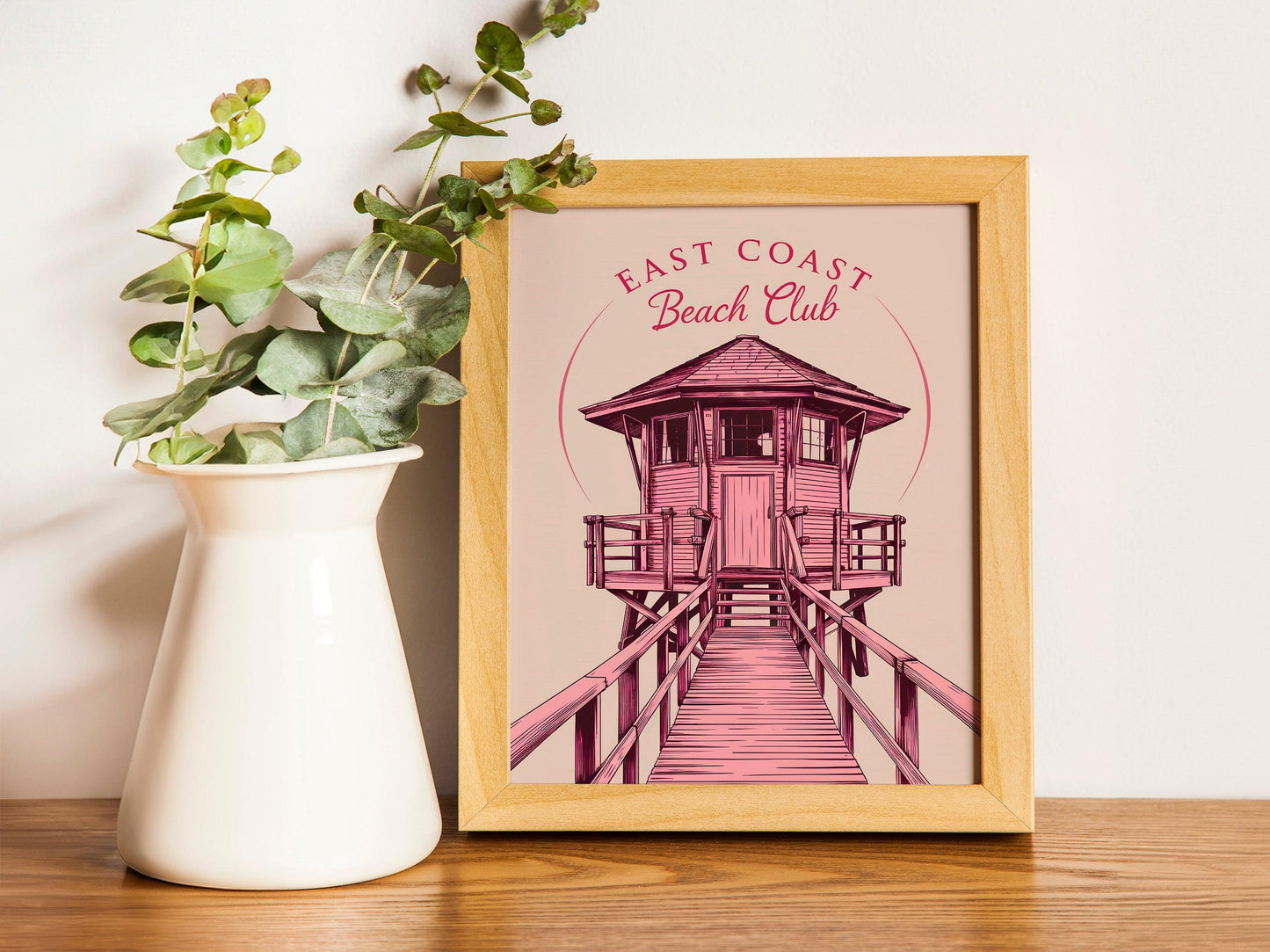 East Coast Beach Club Print, Trendy Blue Wall Art, Coastal Granddaughte r Decor, Beach House Printable Wall Art, Perfect for Seaside Homes