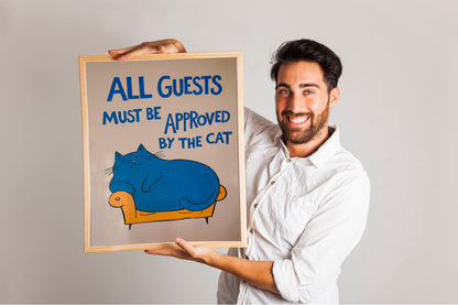 Funny Cat Illustration Poster, Quirky Digital Wall Art Perfect for Cat Lovers, A Cute Downloadabl e Gift for Any Occasion