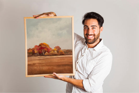 Fall Landscape Print, Autumn Printable Wall Art, Vintage Style Oil Painting, Perfect for Seasonal Wall Decor and
