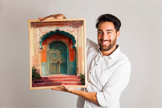 Indian Palace Door Set of 3 Prints, Royal Indian Wall Art, Vintage Palace Poster, Indian Travel Wall Art, Peacock Art, Exotic Vintage Home