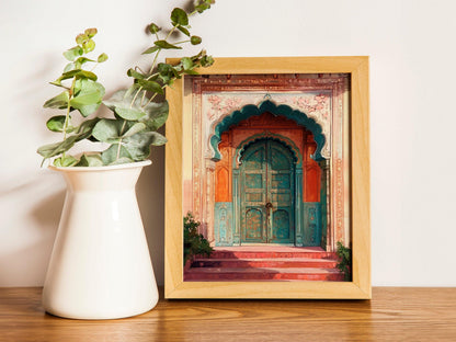 Indian Palace Door Set of 3 Prints, Royal Indian Wall Art, Vintage Palace Poster, Indian Travel Wall Art, Peacock Art, Exotic Vintage Home