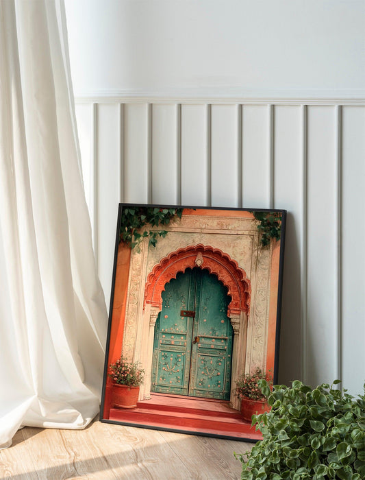 Indian Palace Door Set of 3 Prints, Royal Indian Wall Art, Vintage Palace Poster, Indian Travel Wall Art, Peacock Art, Exotic Vintage Home