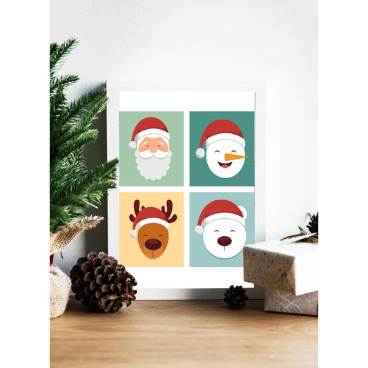 Festive Friends Christmas Characters Canvas, Wall Art, Room Decor. Unique Wall Decor