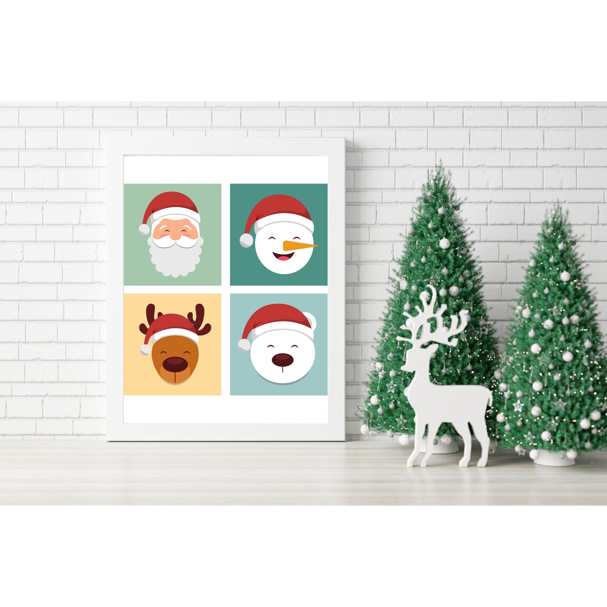 Festive Friends Christmas Characters Canvas, Wall Art, Room Decor. Unique Wall Decor