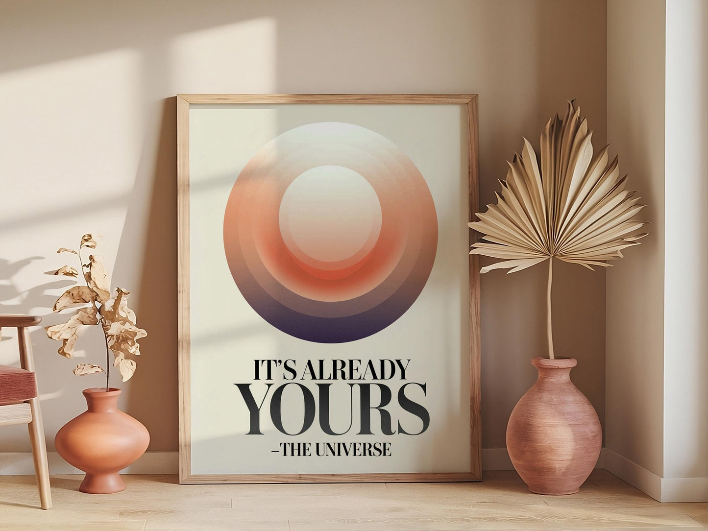 Moody affirmation wall art seventies wall art, manifest poster, trendy decor, gradient, manifestation art print, retro prin