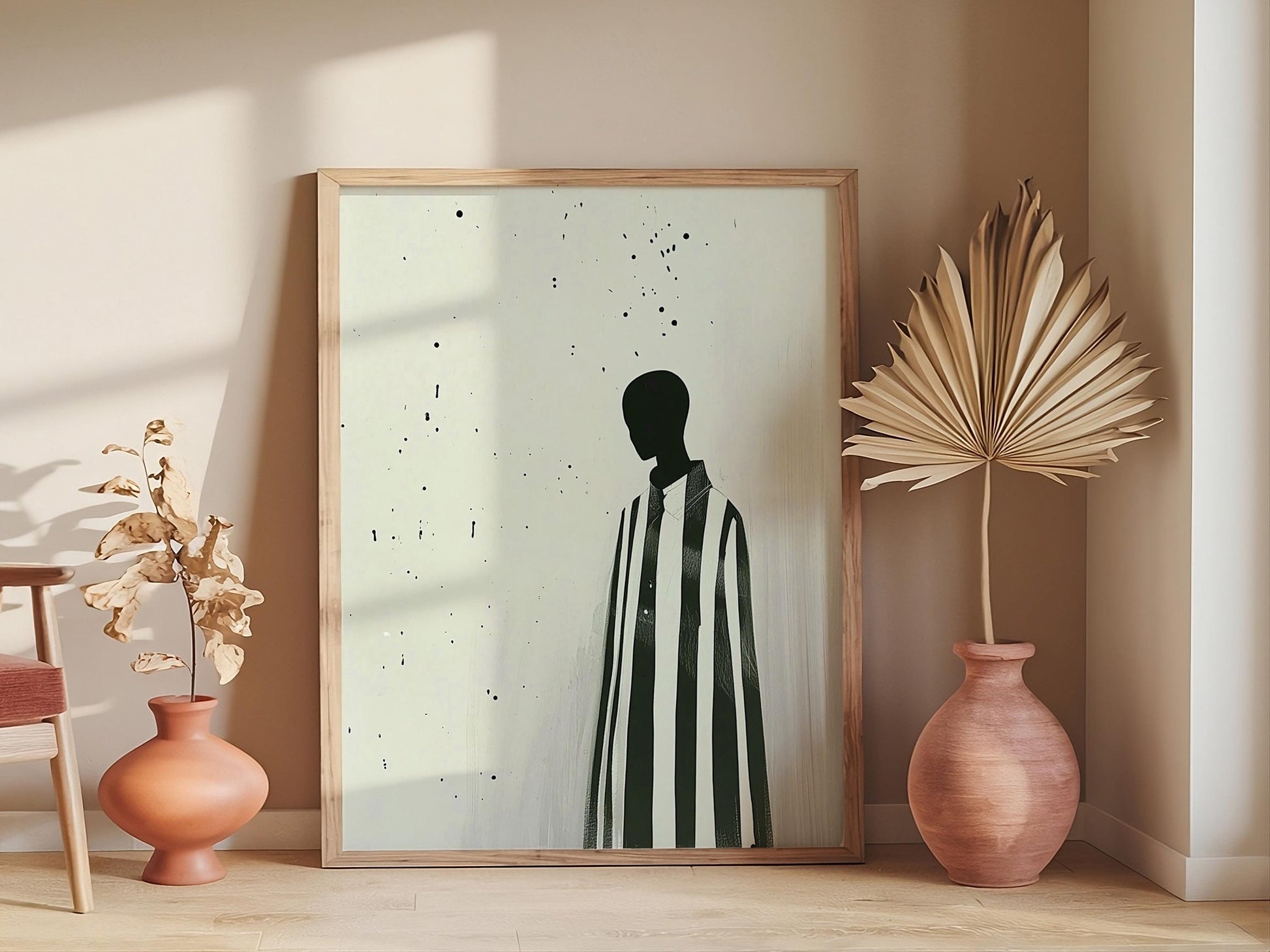 Neutral Black Woman Abstract Wall Art, Modern Home Decor, Bold Monochrome Wall Art, Large Minimalist Poster, Minimalist Black and White Art